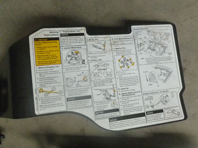 1995 Chevy Camaro - Emergency Jack with Lug Nut Wrench and Cover with Instructions2